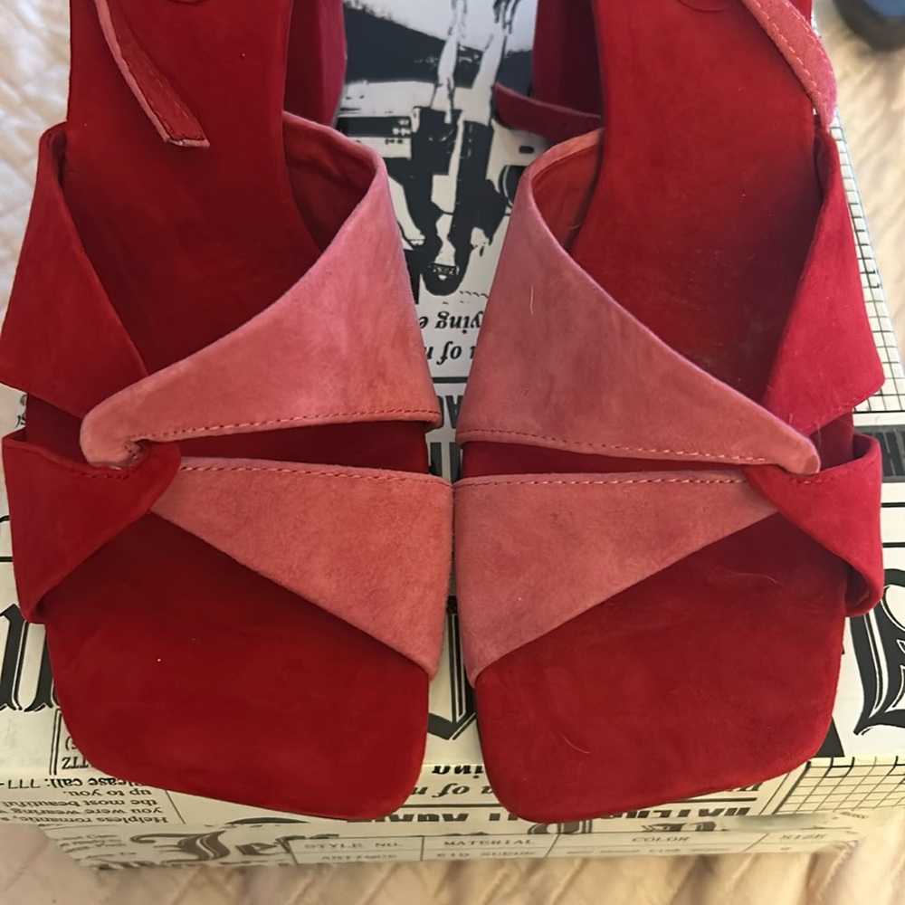NIB Jeffrey Campbell Antique Suede Sandals Sz. 9 - Picture 6 of 11